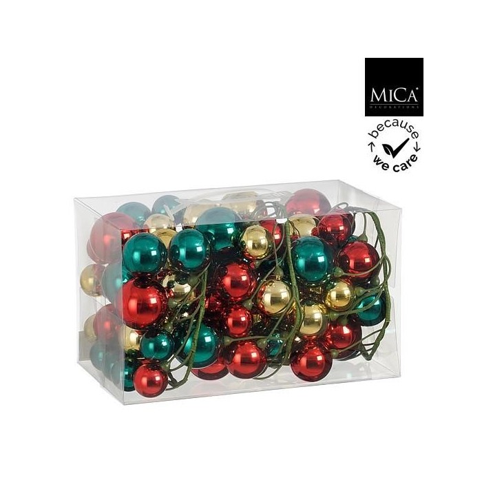 GHIRLANDA PALLINE COLORI MIX L.180